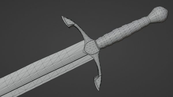 Falchion sword with Excalibur handle