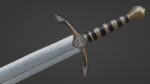 Falchion sword with Excalibur handle