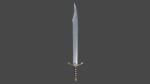 Falchion sword with Excalibur handle