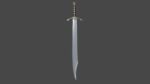 Falchion sword with Excalibur handle