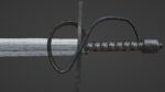 Falchion sword with Flamberge handle
