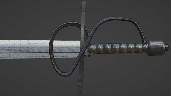 Falchion sword with Flamberge handle