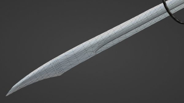 Falchion sword with Flamberge handle