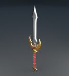 Fantasy blood sword 3D model