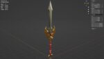 Fantasy blood sword 3D model