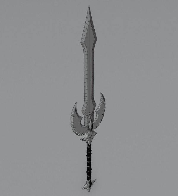 Fantasy blood sword 3D model