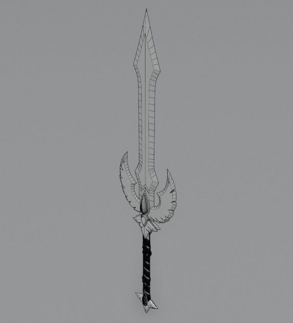 Fantasy blood sword 3D model