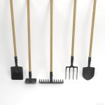 Farm tools PBR shovel fork rake spade hoe