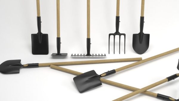 Farm tools PBR shovel fork rake spade hoe
