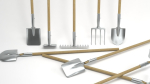 Farm tools PBR shovel fork rake spade hoe