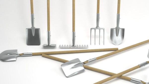 Farm tools PBR shovel fork rake spade hoe