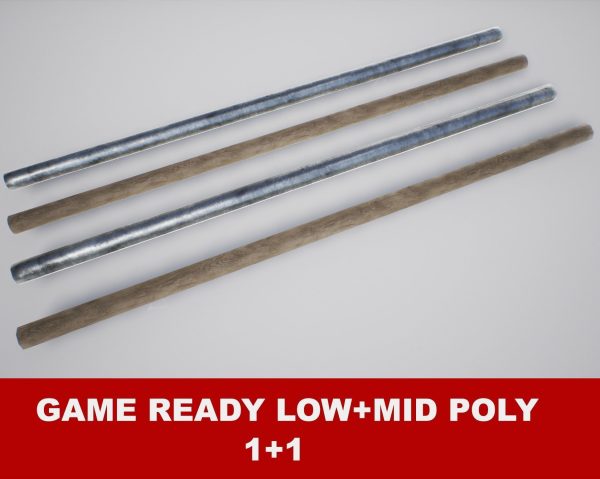 Fighting Arnis Sticks PBR Game Ready