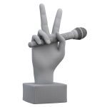 Figurine hand with a microphone