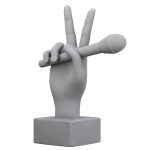 Figurine hand with a microphone