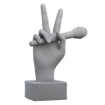 Figurine hand with a microphone