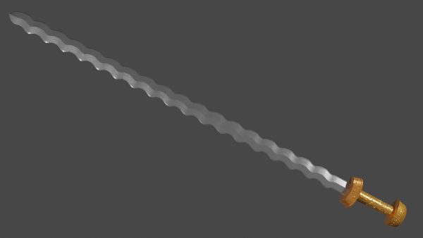 Flamberge sword with Langsax handle