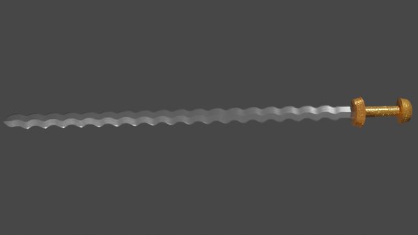 Flamberge sword with Langsax handle