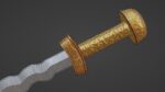 Flamberge sword with Langsax handle