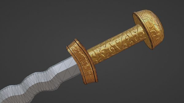 Flamberge sword with Langsax handle