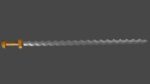 Flamberge sword with Langsax handle