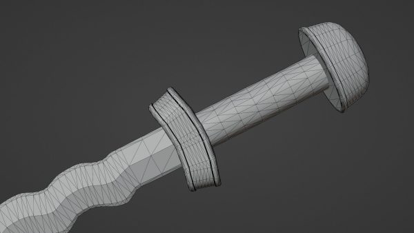 Flamberge sword with Langsax handle