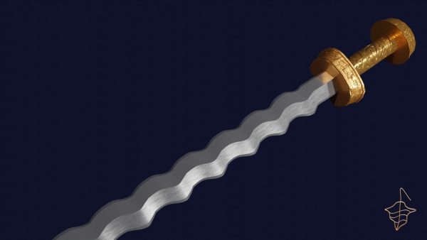Flamberge sword with Langsax handle