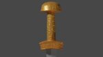 Flamberge sword with Langsax handle