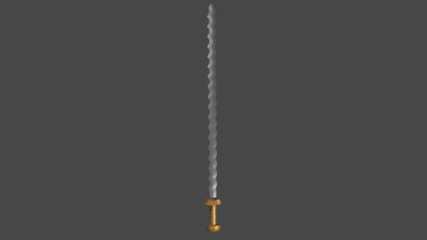 Flamberge sword with Langsax handle