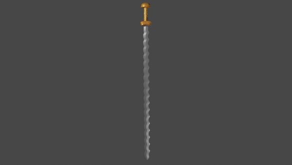 Flamberge sword with Langsax handle