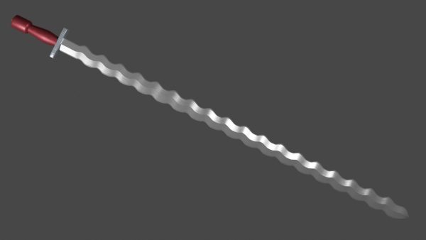 Flamberge sword with Xyphos handle