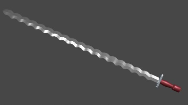 Flamberge sword with Xyphos handle