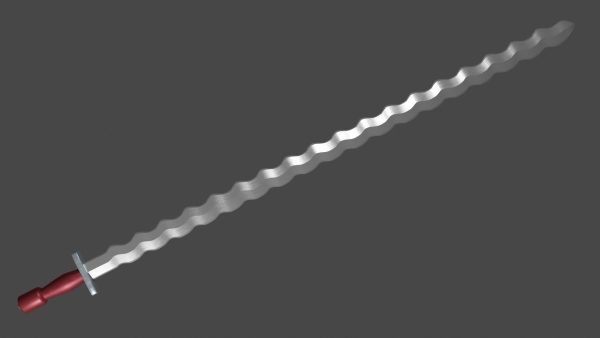 Flamberge sword with Xyphos handle