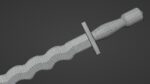 Flamberge sword with Xyphos handle