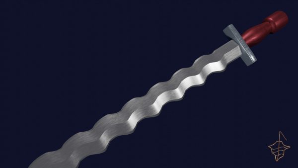 Flamberge sword with Xyphos handle