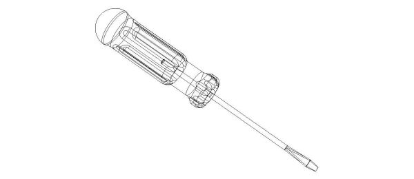 Flat Tip Screw Driver 2mm x 130mm Overall