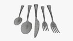 Flatware set 05 knife forks spoons
