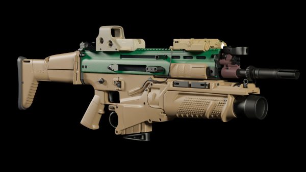 FN SCAR-H 3D Model With Equipments