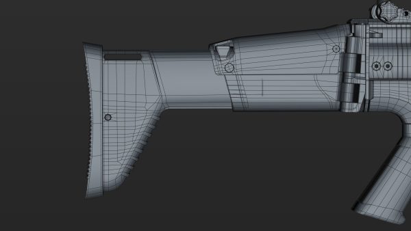 FN SCAR-H 3D Model With Equipments