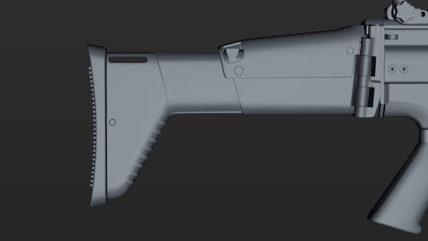 FN SCAR-H 3D Model With Equipments