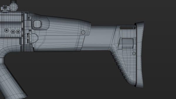 FN SCAR-H 3D Model With Equipments