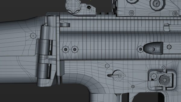 FN SCAR-H 3D Model With Equipments