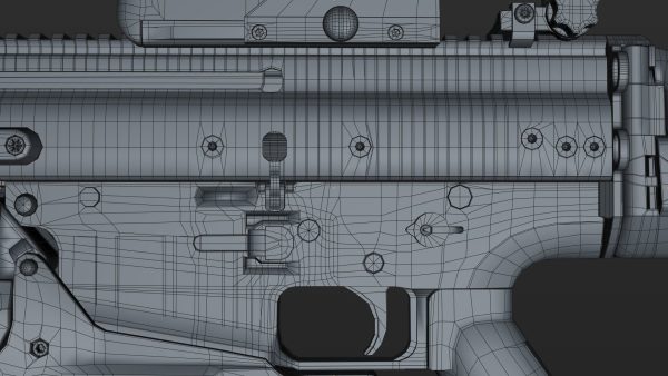 FN SCAR-H 3D Model With Equipments