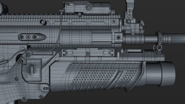 FN SCAR-H 3D Model With Equipments