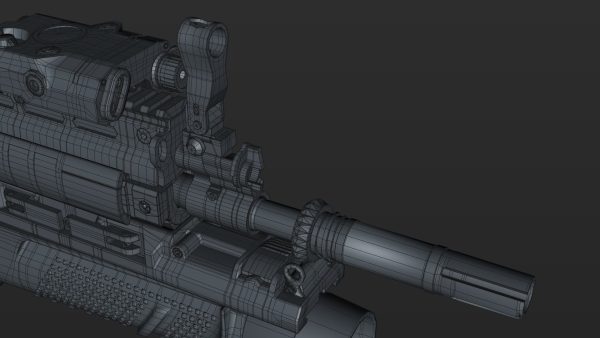 FN SCAR-H 3D Model With Equipments