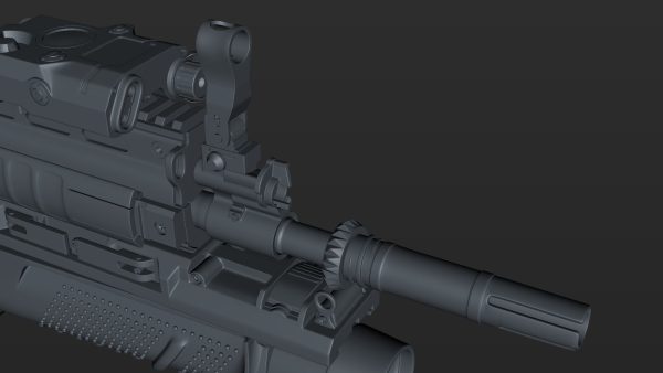 FN SCAR-H 3D Model With Equipments