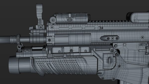 FN SCAR-H 3D Model With Equipments