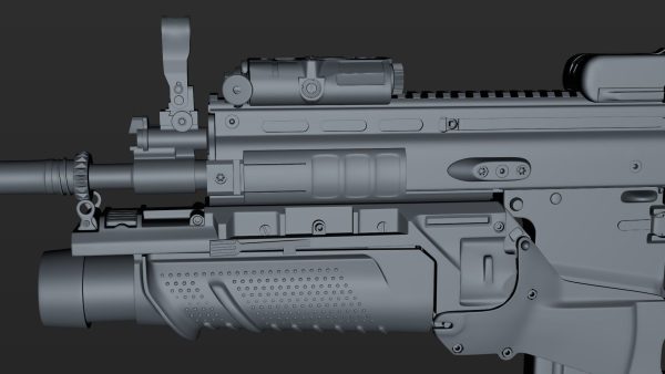 FN SCAR-H 3D Model With Equipments