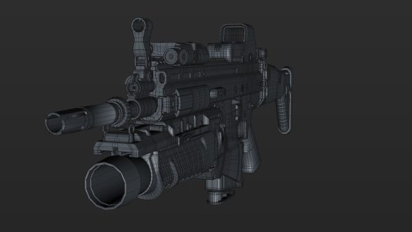 FN SCAR-H 3D Model With Equipments