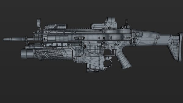 FN SCAR-H 3D Model With Equipments