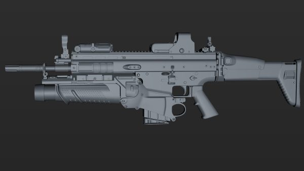 FN SCAR-H 3D Model With Equipments
